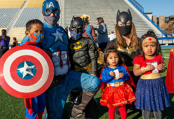 BYU-Idaho employees and their families enjoy a beautiful fall day at the stadium track.