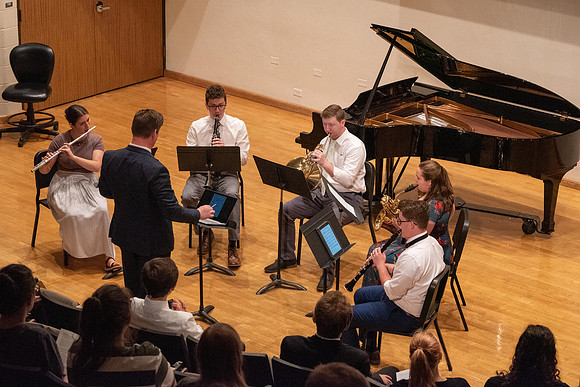 Students of Sue Neimoyer and R. Michael Wahlquist performed at the Snow Recital Hall.