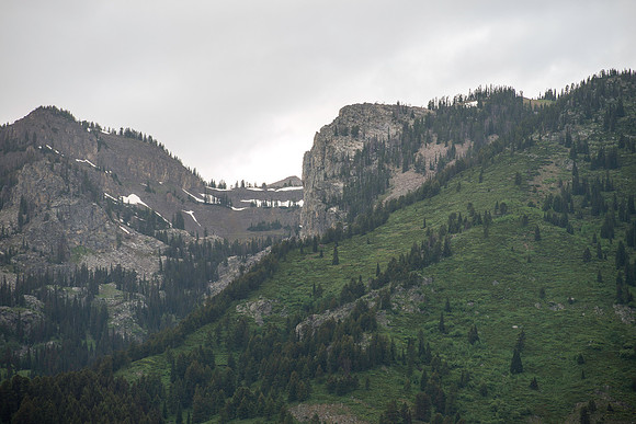 Jackson Hole Ski area. Scouting out Rock Spring Buttress for video shoot.