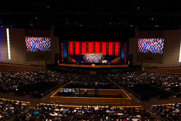 The BYU-Idaho University Choir sings during Commencement in the I-Center.