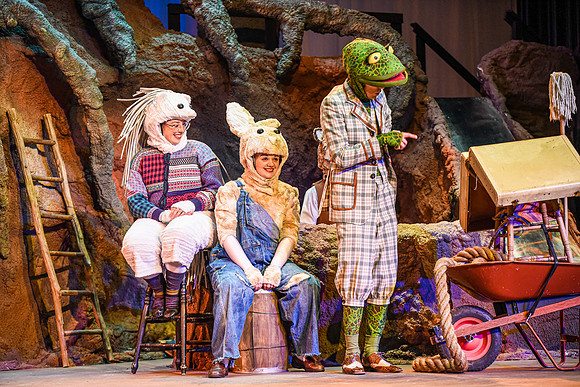 The theatre department's dress rehearsal of the Wind in the Willows in the Snow Drama Theatre.