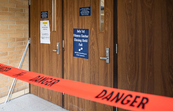 Remodeling and upgrading in and around the Hart Building.