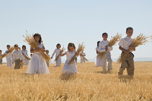 Children in the wheat fields- AUG 2007