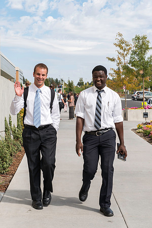 Students after first devotional Fall 2014 semester.