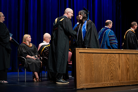 Graduates during convocation for the College of Performing and Visual Arts.