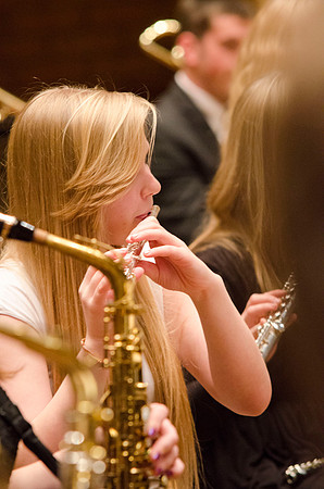 Students participate in University Band. They preformed in the Ruth Barrus concert hall.
