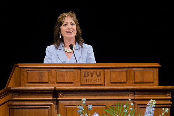 Dana Johnson speaks about identity in devotional.