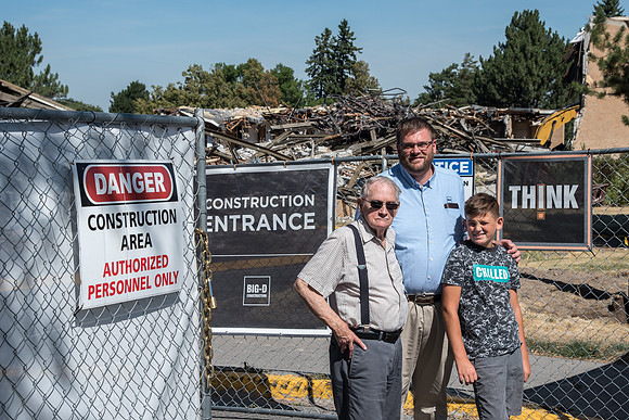 Big D Construction doing some major Destruction to the Kirkham Building. Three generations of Wolford's.