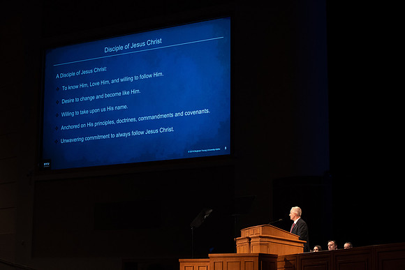 New students and parents learn about the events at Get Connected and how BYU-Idaho can help students succeed.
