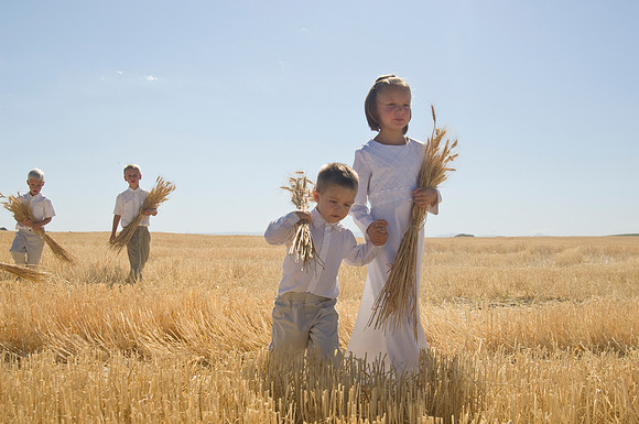 Children in the wheat fields- AUG 2007