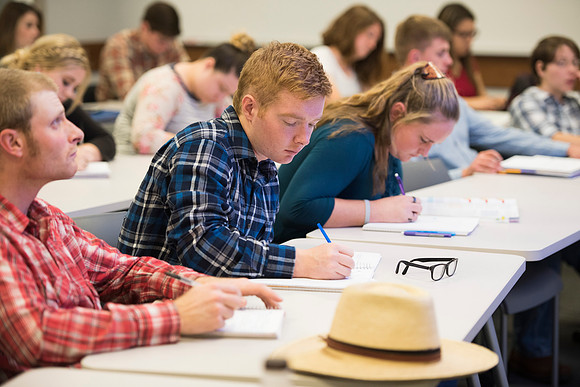 Animal Science majors listen and learn in the classroom.