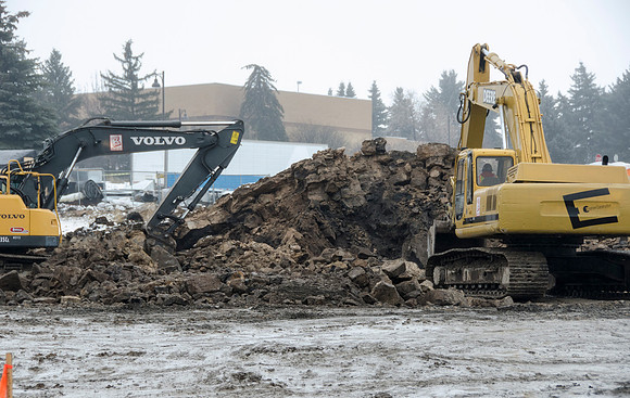 Excavation under way preparing for the construction of the Science and Technology Building.