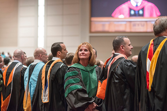 April 2014 Graduation ceremonies in the BYU-Idaho Center.