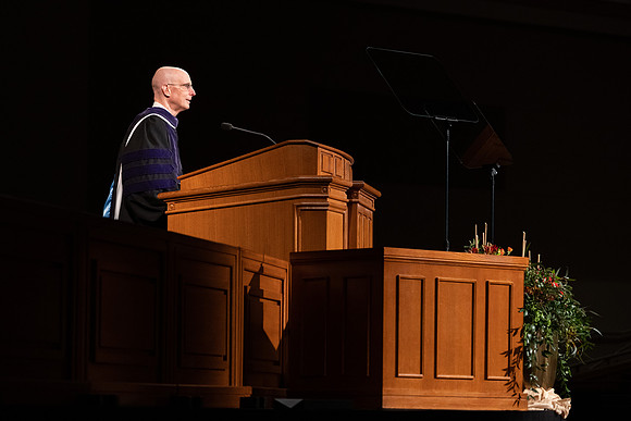 Commencement remarks are prerecorded in the I-Center.