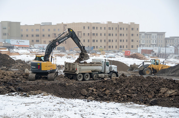 Excavation under way preparing for the construction of the Science and Technology Building.