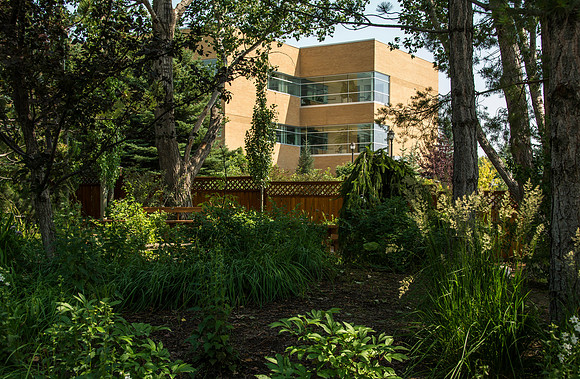Thomas E. Ricks Building and Horticulture Gardens.