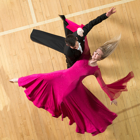 Marketing photos shot from the catwalk in the Hart Gym for their upcoming tour.