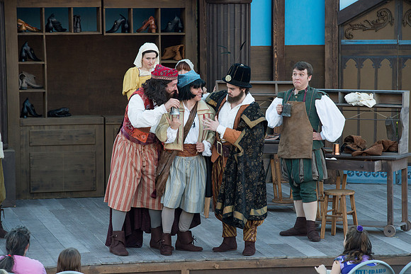 Brigham Young University-Idaho's production of The Shomaker's Holiday performed out in the amphitheatre in front of the McKay Library.