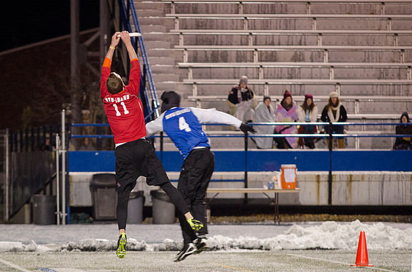 BYU-Idaho students participate in the ultimate frisbee championship game held at the stadium