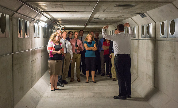 Tunnels under the BYU-Idaho Center. New employees get a tour of the BYU-Idaho Center.