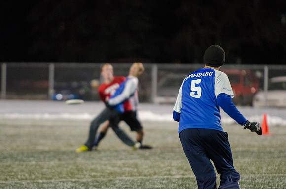 BYU-Idaho students participate in the ultimate frisbee championship game held at the stadium