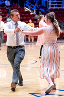 Students perform in a dance competition at the Hart Auditorium.