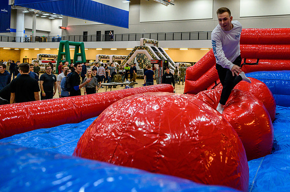I-Night is a Campus wide party for Students to kick off the start of a new semester. Activities include inflatables, speed dating, dancing, nerf wars, and more.
