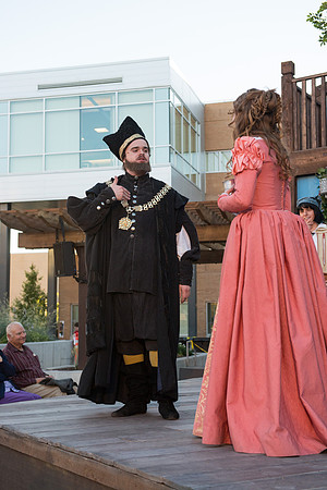 Brigham Young University-Idaho's production of The Shomaker's Holiday performed out in the amphitheatre in front of the McKay Library.