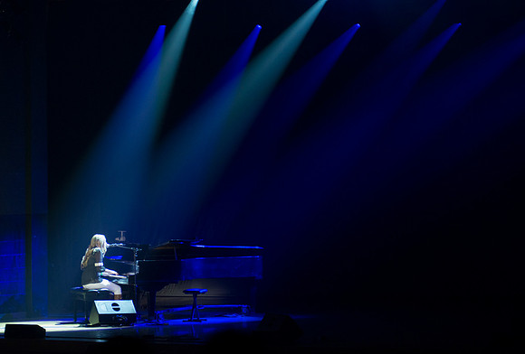 Kenzie Randall plays grand piano and sings a Regina Spektor song.