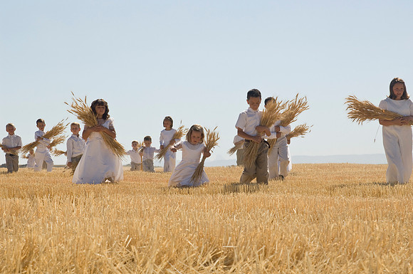 Children in the wheat fields- AUG 2007