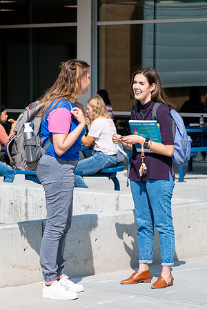 Students around campus during the first week of the Fall semester.