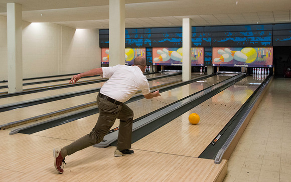 Employess from around campus gather every Wednesday for Bowling.