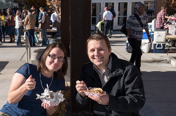 The Alumni Association provided a Potato bar following the celebration photo in the Spori Quad.