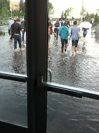 July 15, 2014 Over an inch of rain in less than an hour created a flash flood through Rexburg streets, through a few BYU-Idaho buildings and also flooded several students basement apartments. The even