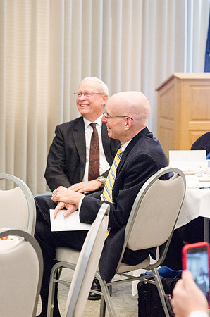 Ricks College Alumni gather together during the Emeritus Breakfast to honor John and Trudy Bidwell.