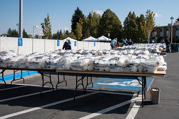 A special fast was held on campus and the University prepared and passed out over 17,000 meals for the students to enjoy at the end of their fast. Food Service along with volunteers packaged and passe