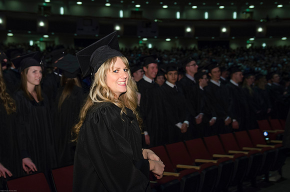 Students gather before, during and after the Graduation Commencement Ceremony.