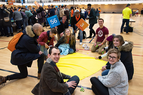 New Students get involved by doing different small service projects to start the semester.
