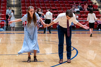 Students perform in a dance competition at the Hart Auditorium.