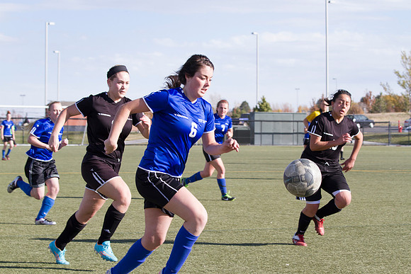 BYU-I student athletes go head to head on the upperfields in the women's competitive soccer league.