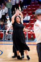 Students perform in a dance competition at the Hart Auditorium.
