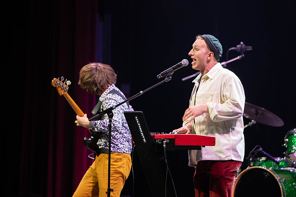 Jacob Kahlil gives a lively performance at BYUI, in the Hart Auditorium.