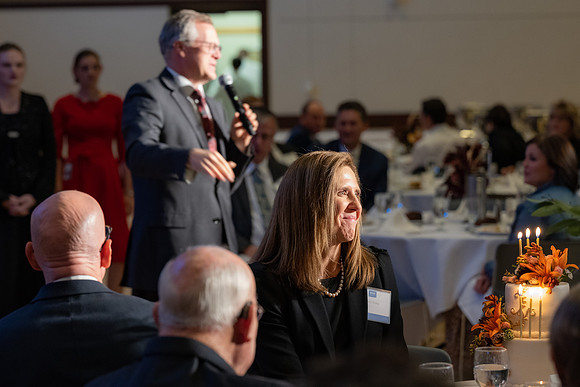 President's Club members enjoy an evening of socializing, musical entertainment and wonderful food in the Manwaring Center Ballroom.