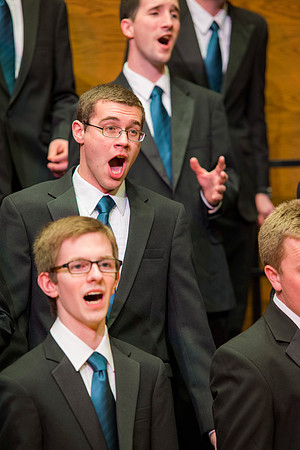 Brigham Young University-Idaho Men's Choir performing for their newest concert.