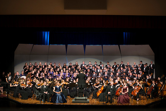 Performance of 'How Beautiful Upon the Mountains' in the College of Southern Idaho auditorium.