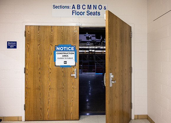 Remodeling and upgrading in and around the Hart Building.