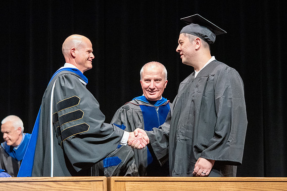 Graduates during convocation of the College of Physical Sciences and Engineering.