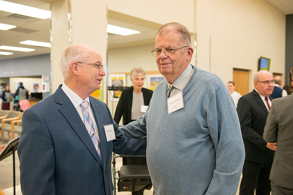 President Henry J Eyring hosts members of the President's Club who gather for a reception and banquet in the BYU-Idaho Marriott Center.