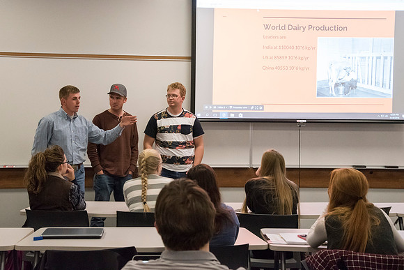 Animal Science majors listen and learn in the classroom.