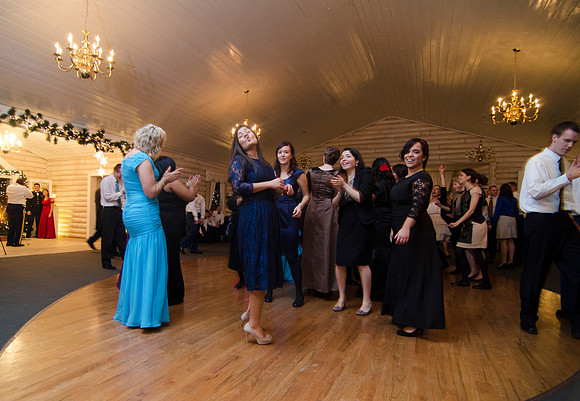 Cdts from BYU-I gather at The Loft, just south of Rigby, to enjoy a night of dinner and dancing at the Army ROTC Military Ball.